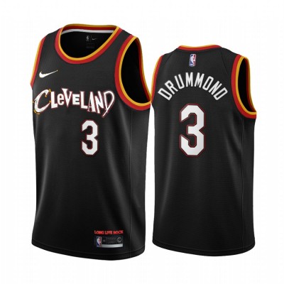 Nike Cleveland Cavaliers #3 Andre Drummond Black Youth NBA Swingman 2020-21 City Edition Jersey